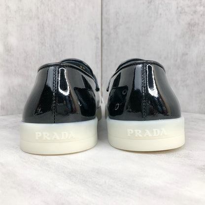Prada Triangle-Logo Leather Loafers "Black"