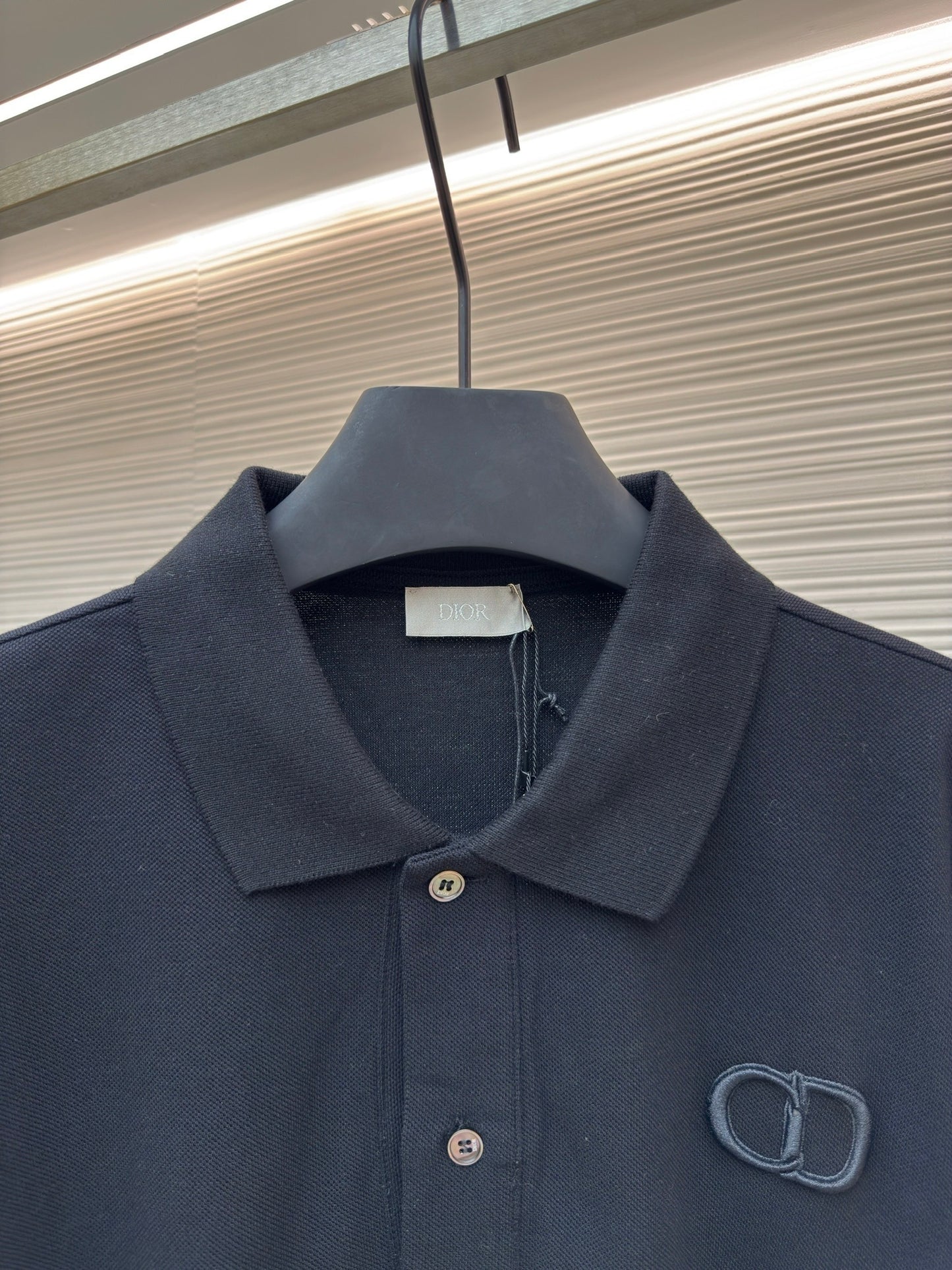 Dior CD Icon Polo Shirt "Black Cotton Piqué"