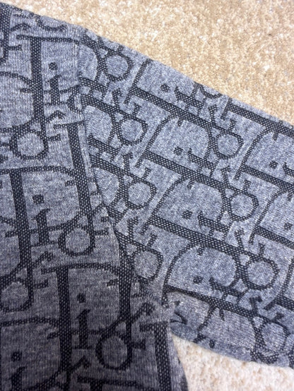 Dior Hooded Zip-up Cardigan "Gray Dior Oblique Wool Blend Jacquard"