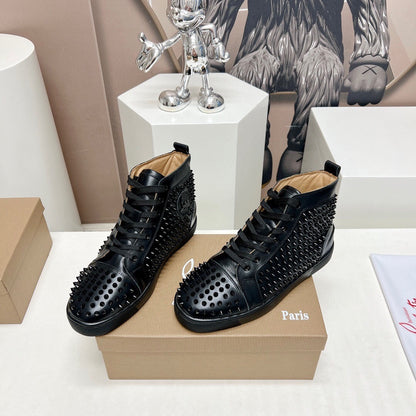 Christian Louboutin High-Top Louis Spikes "Black"