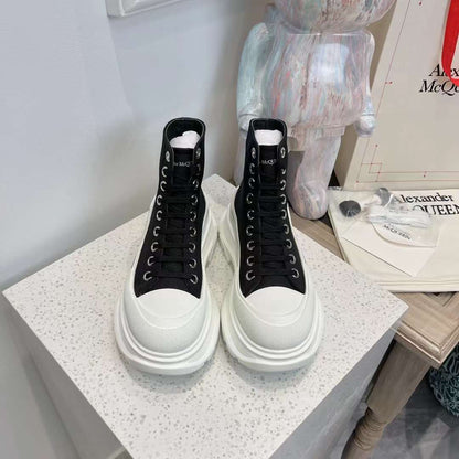Alexander McQueen Canvas Tread Slick "Black-White"