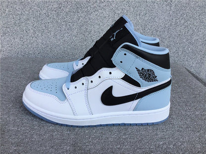 Air Jordan 1 Mid SE "White-Ice Blue-Black"