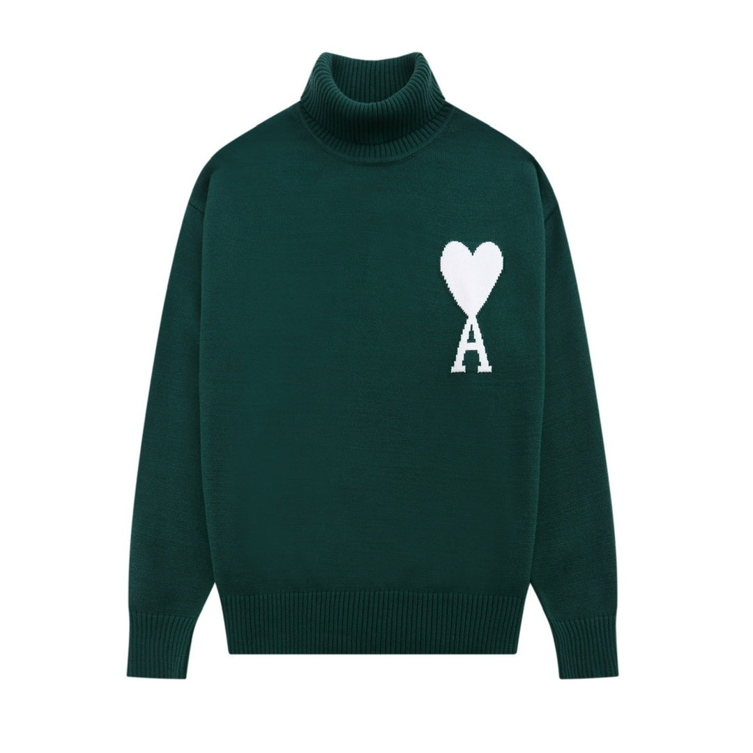 AMI Paris Ami De Coeur Turtleneck Sweater "Dark Green"