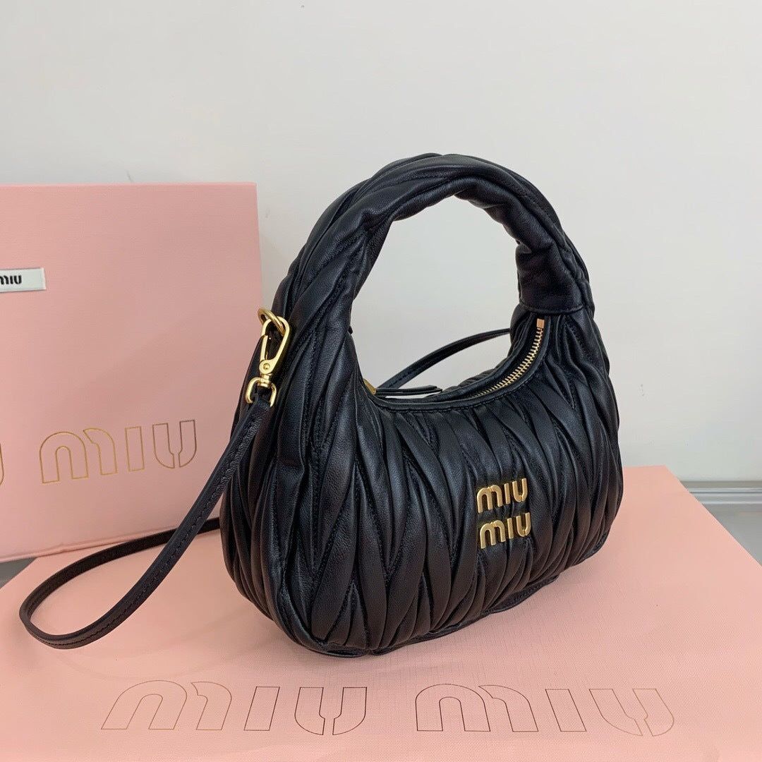 Miu Miu Wander Matelassé Nappa Leather Hobo Bag