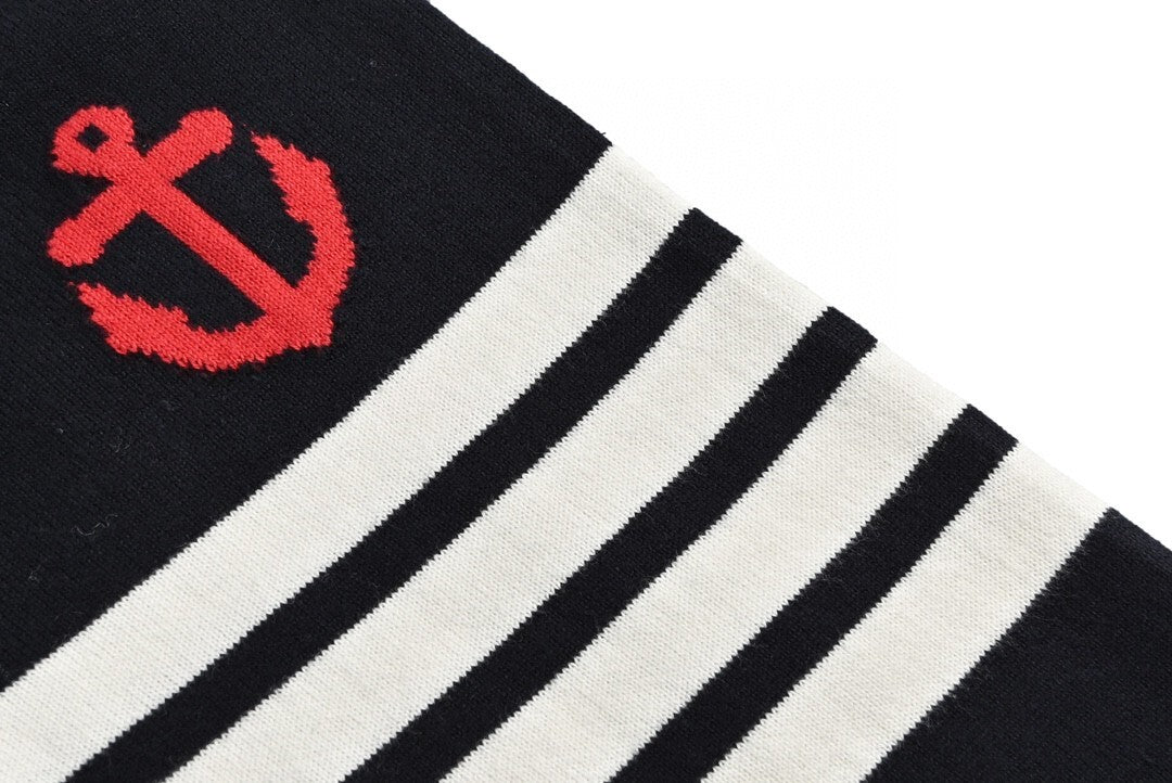 Thom Browne 4-Bar Anchor Print Cardigan "Black"