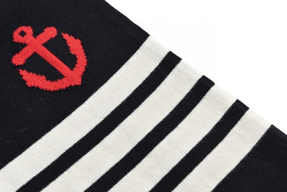 Thom Browne 4-Bar Anchor Print Cardigan "Black"