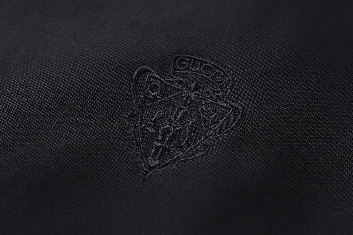 Gucci Reversible Cotton Canvas Zip Jacket Black Compact Cotton Canvas" and "GG nylon"