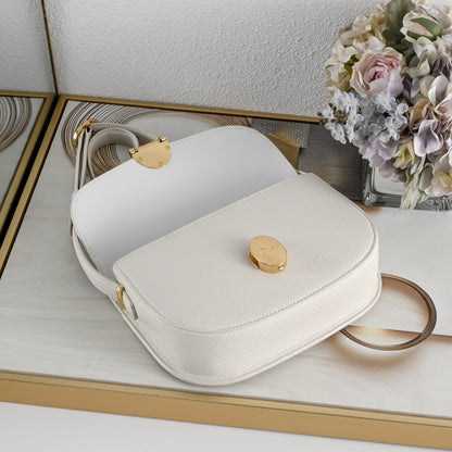Dior Medium Dior Médaillon Flap Bag "White Grained Calfskin"