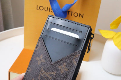 Louis Vuitton Coin Card Holder "Monogram Macassar Canvas"