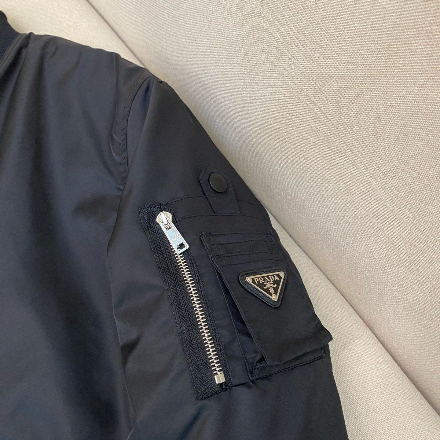 Prada Re-Nylon Shell Bomber Jacket "Black"