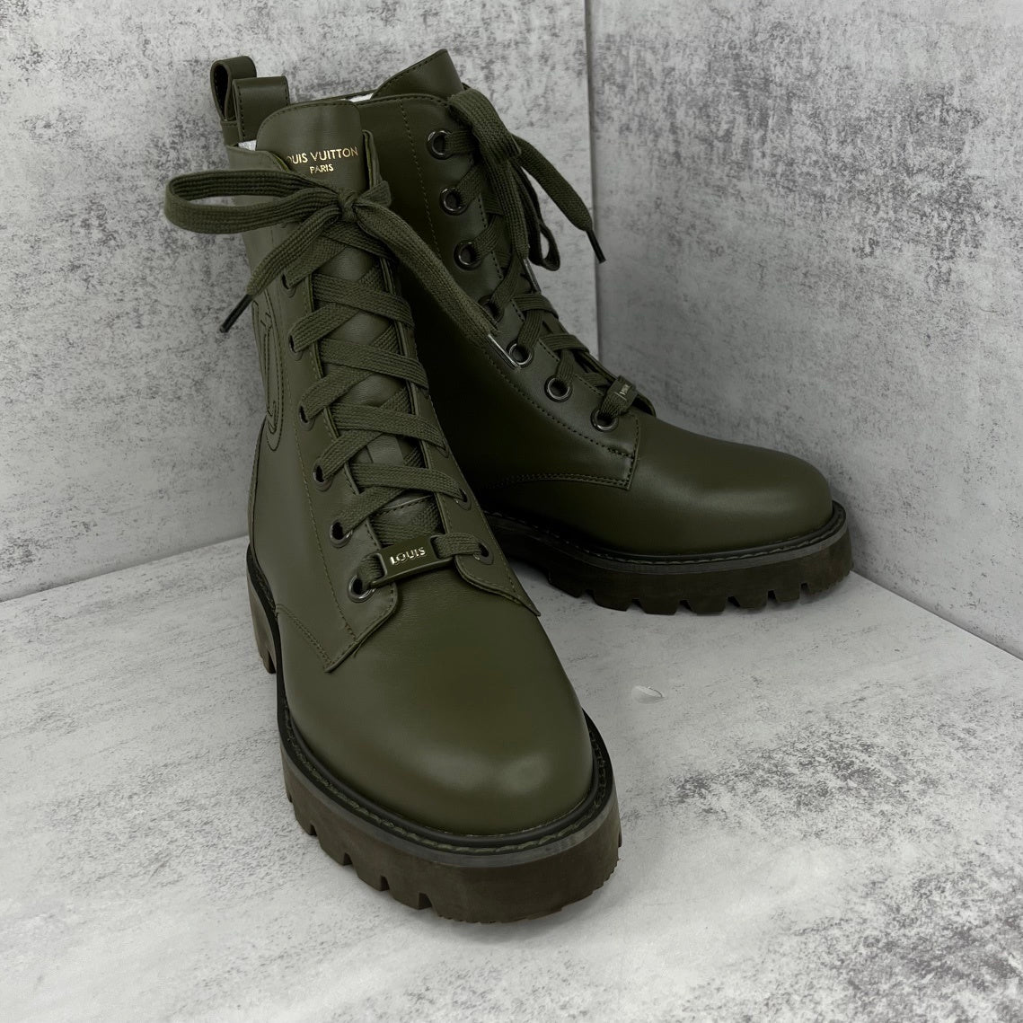 Louis Vuitton Territory Leather Boots "Olive"