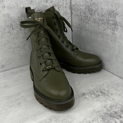 Louis Vuitton Territory Leather Boots "Olive"