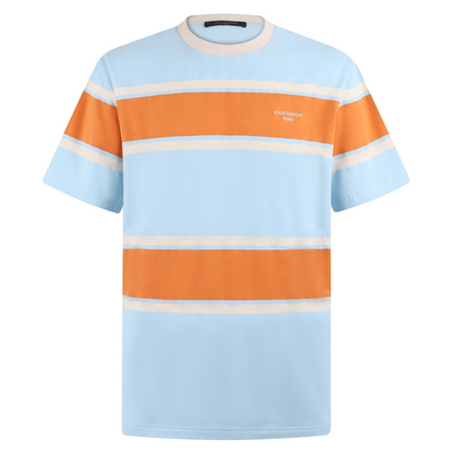 Louis Vuitton Striped Short-Sleeved T-Shirt "Pale Blue-Orange"