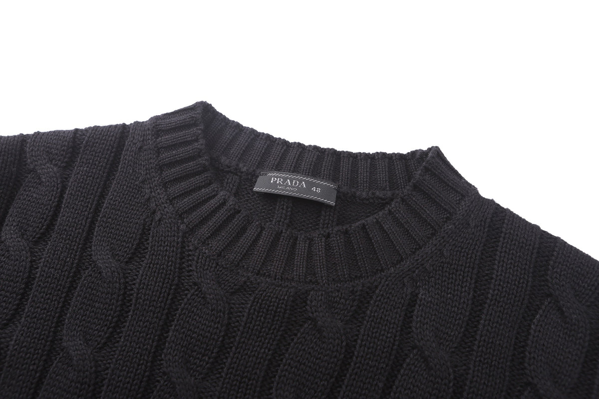 Prada Cotton Crew-neck Sweater "Black"