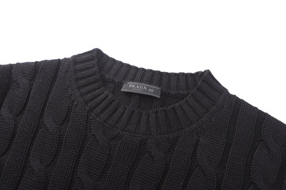 Prada Cotton Crew-neck Sweater "Black"