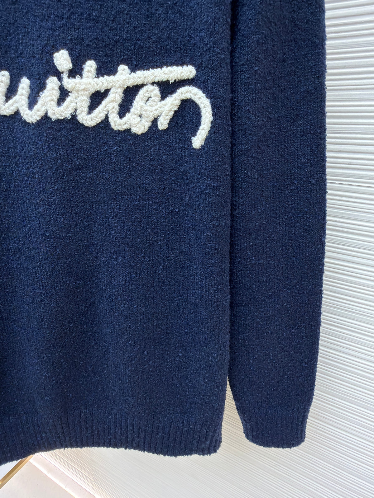 Louis Vuitton Embroidered Signature Long-Sleeved Crewneck "Navy"