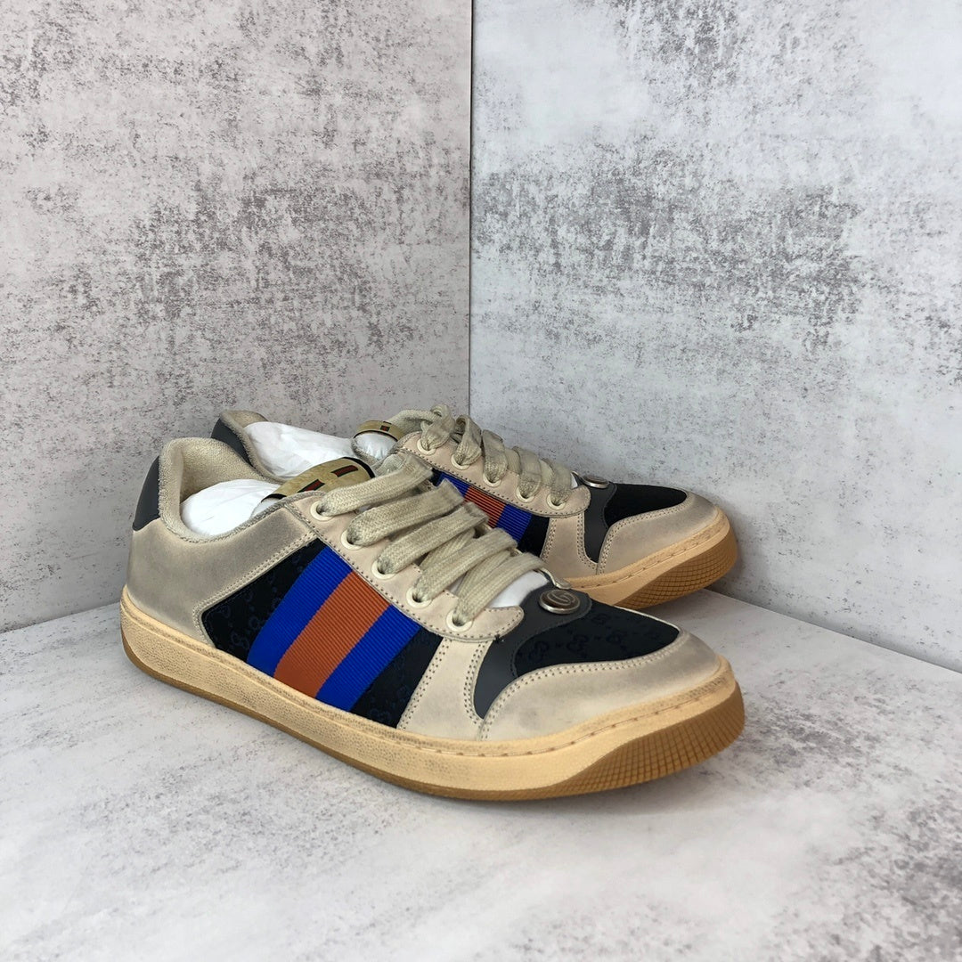 Gucci Screener "Distressed Beige-Black-Blue"