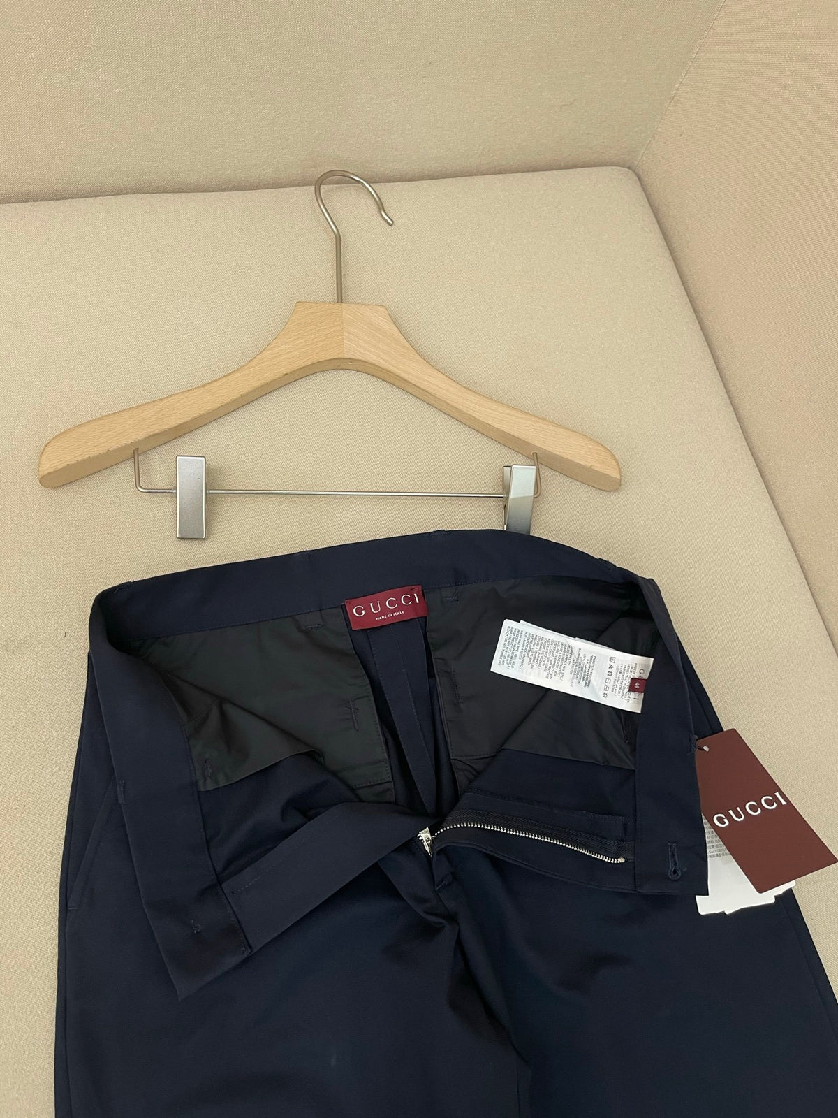 Gucci Cotton Twill Pants with Embroidery "Dark Blue"