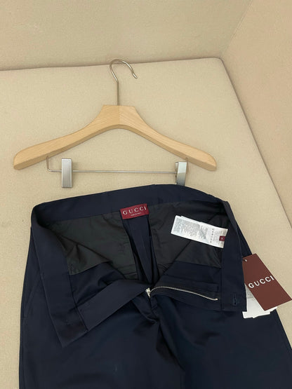 Gucci Cotton Twill Pants with Embroidery "Dark Blue"