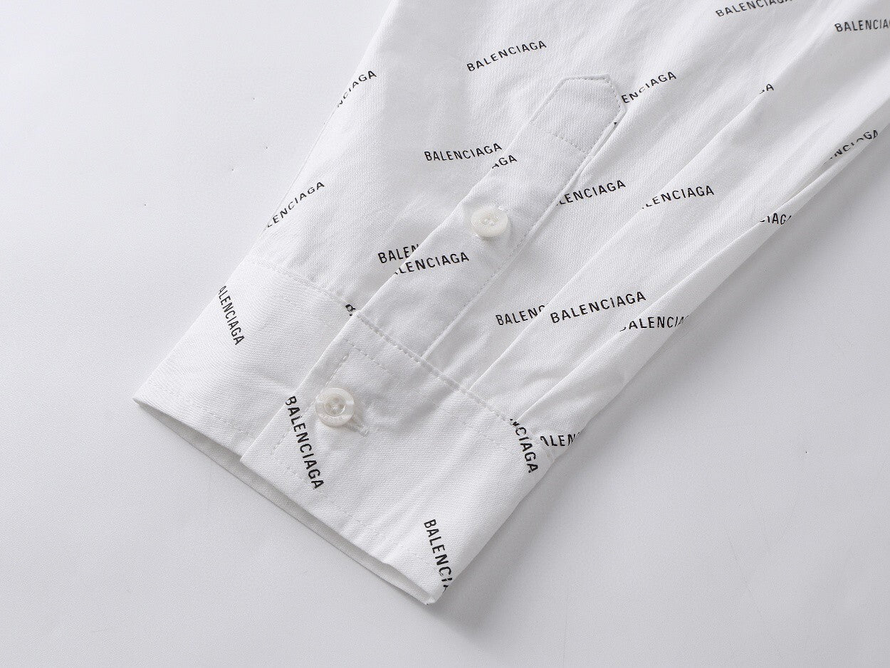 Balenciaga All Over Logo Shirt "White"