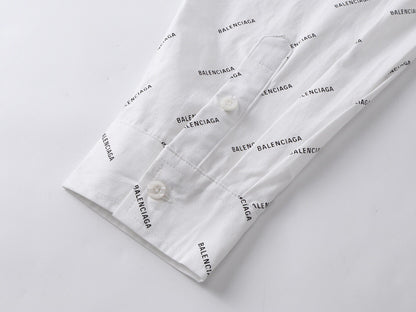 Balenciaga All Over Logo Shirt "White"