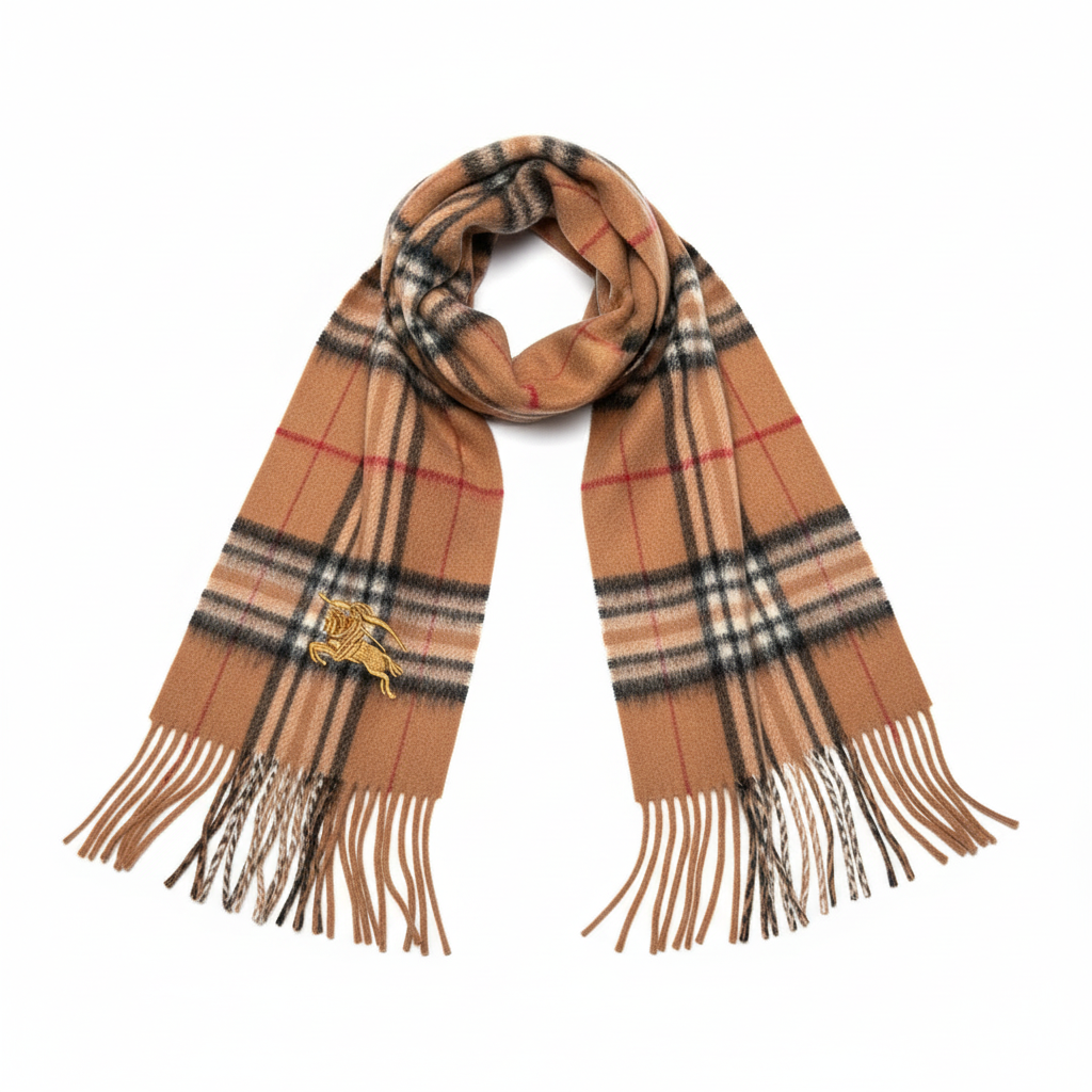 Burberry Cashmere Scarf "Beige-Black"