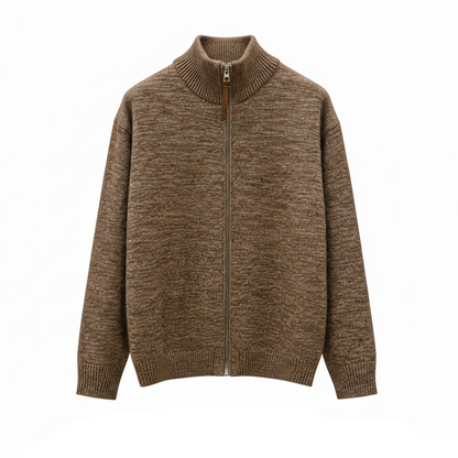 Loewe Zip-up Cardigan in Cotton, Linen and wool "Beige"