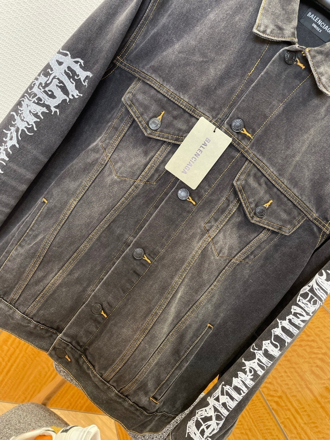 Balenciaga Metal Logo Denim Jacket