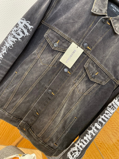 Balenciaga Metal Logo Denim Jacket