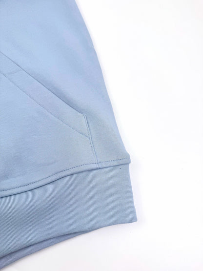 Ami Paris Zip-Up Hoodie "Sky Blue"
