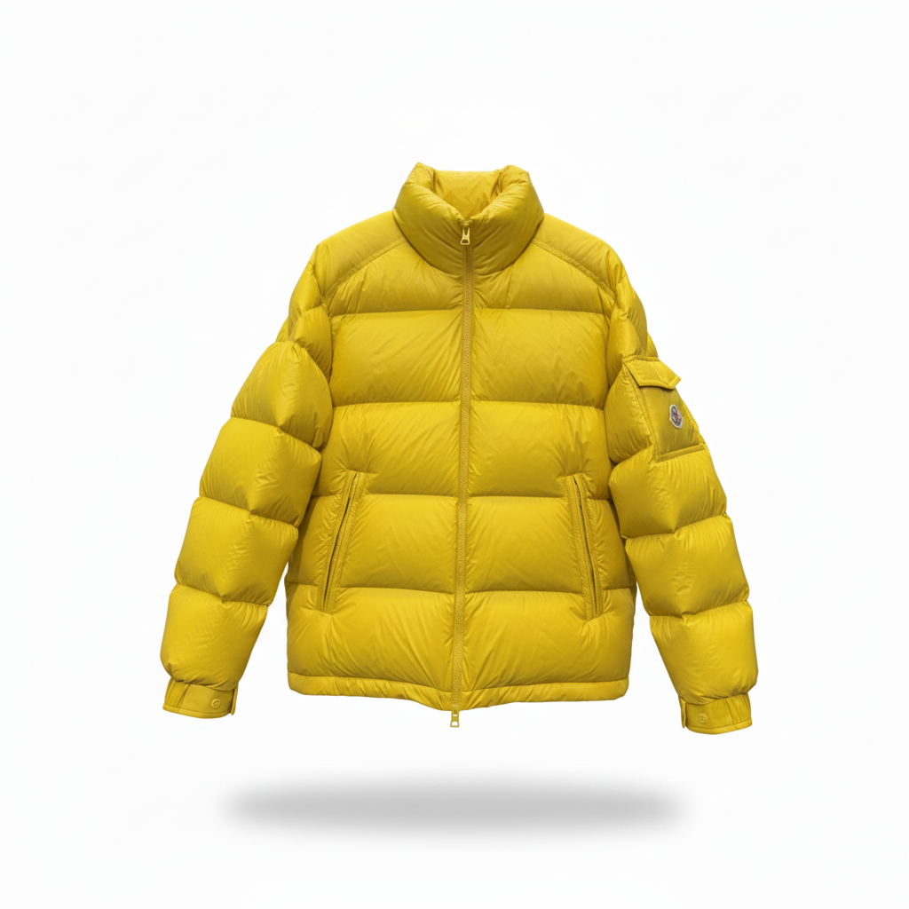 Moncler Levitha Hooded Short Down Jacket "Yellow"