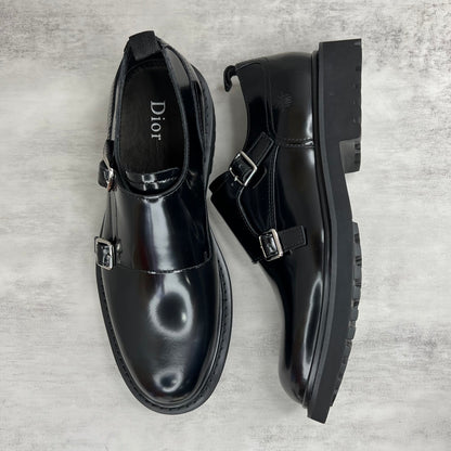 Dior Leather Double Monk Strap "Black"