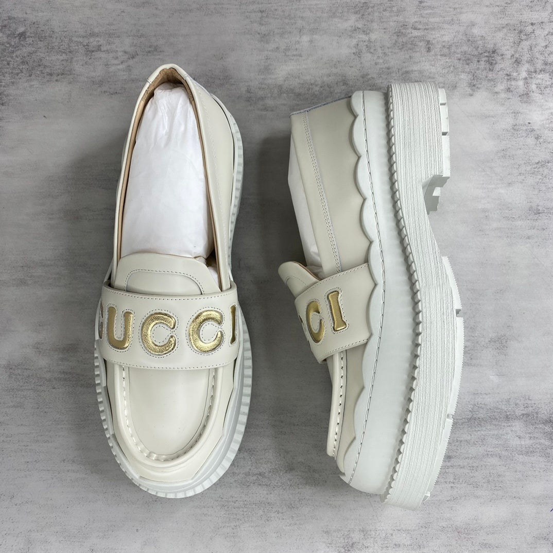 Gucci Leather Loafers "White"
