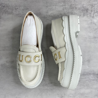 Gucci Leather Loafers "White"