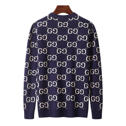 Gucci Sweater "Navy Blue-Beige"