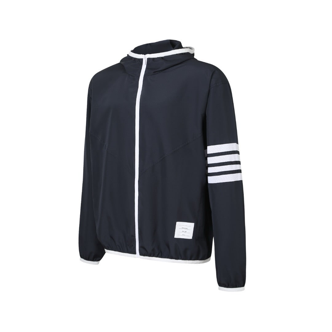 Thom Browne 4-Bar Stripe Hooded Jacket "Navy Blue"