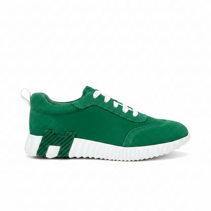 Hermes Bouncing Sneakers "Green-White Suede"