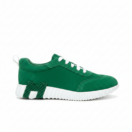 Hermes Bouncing Sneakers "Green-White Suede"