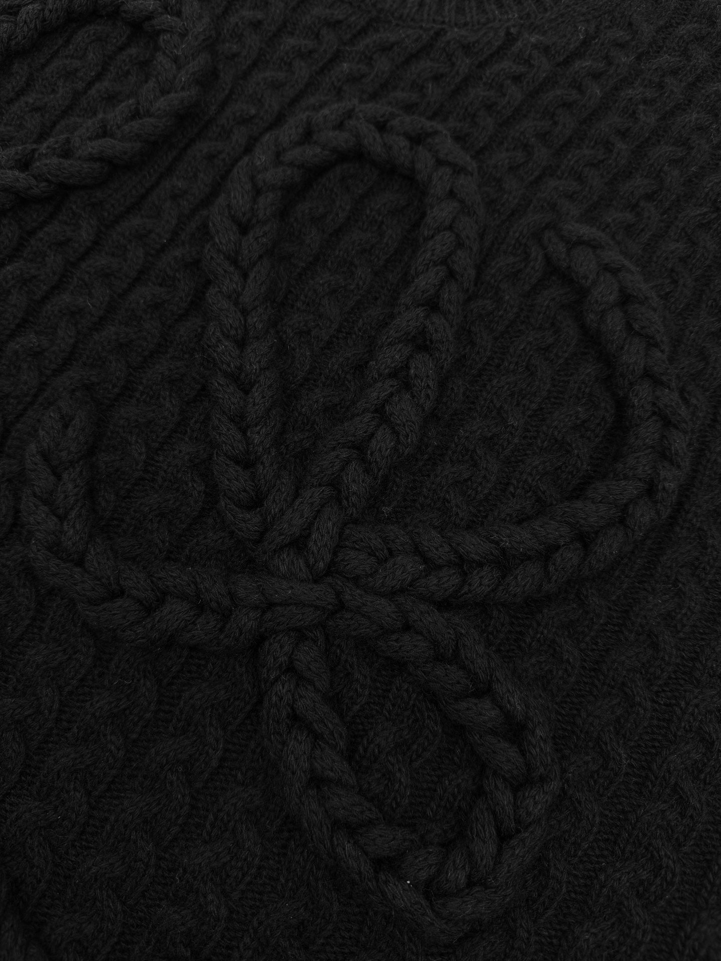 Loewe Anagram Cable-Knit Wool Vest "Black"
