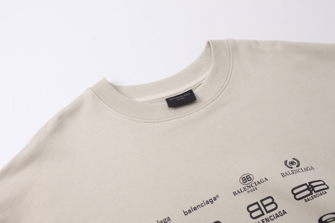 Balenciaga Archive Multi Logo Sweatshirt "Beige-Black"