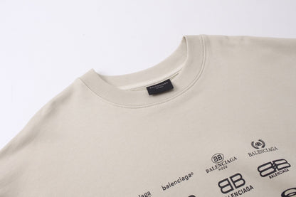 Balenciaga Archive Multi Logo Sweatshirt "Beige-Black"