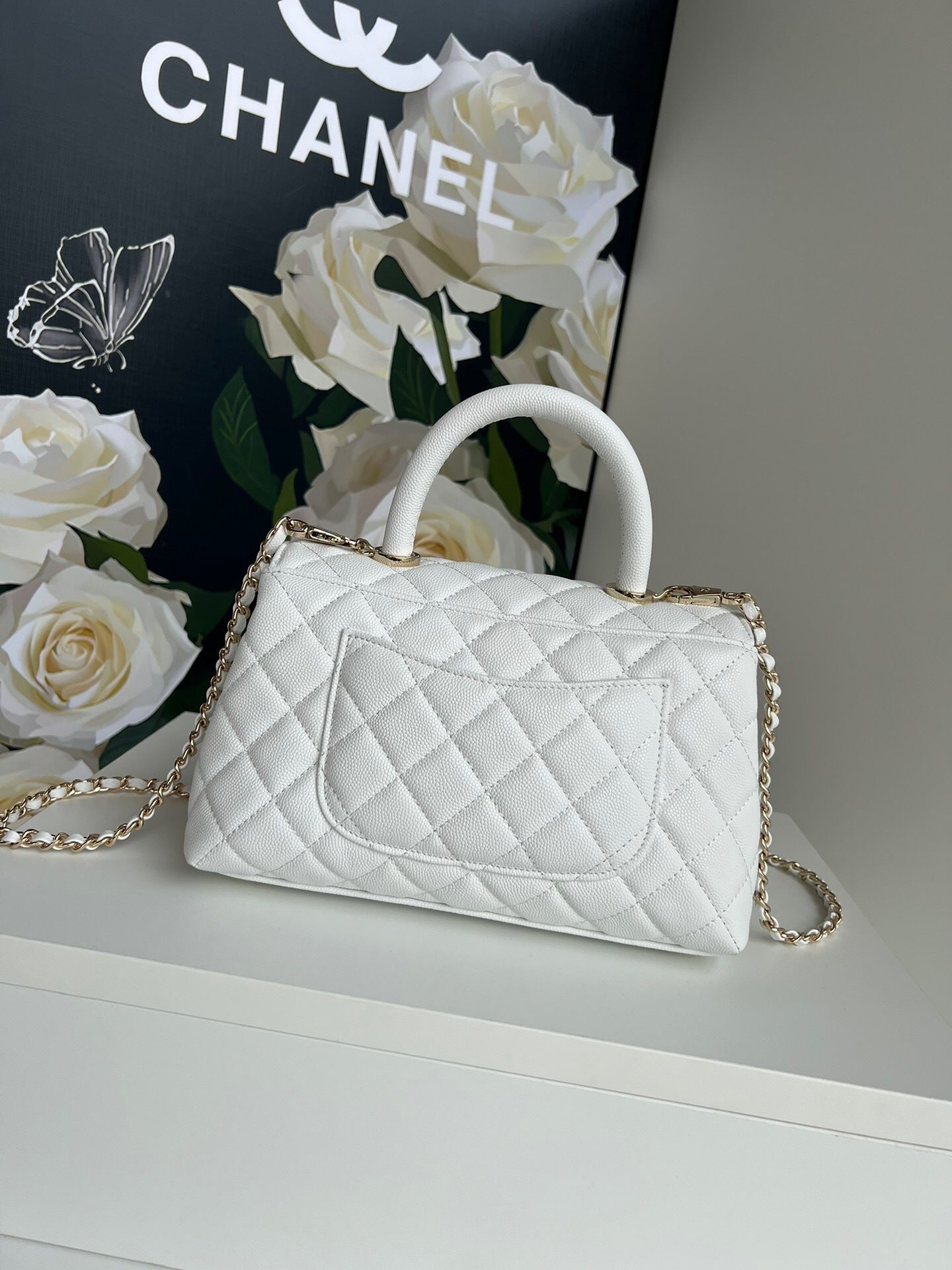 Chanel Cavier Leather Large Flap Bag With Top Handle