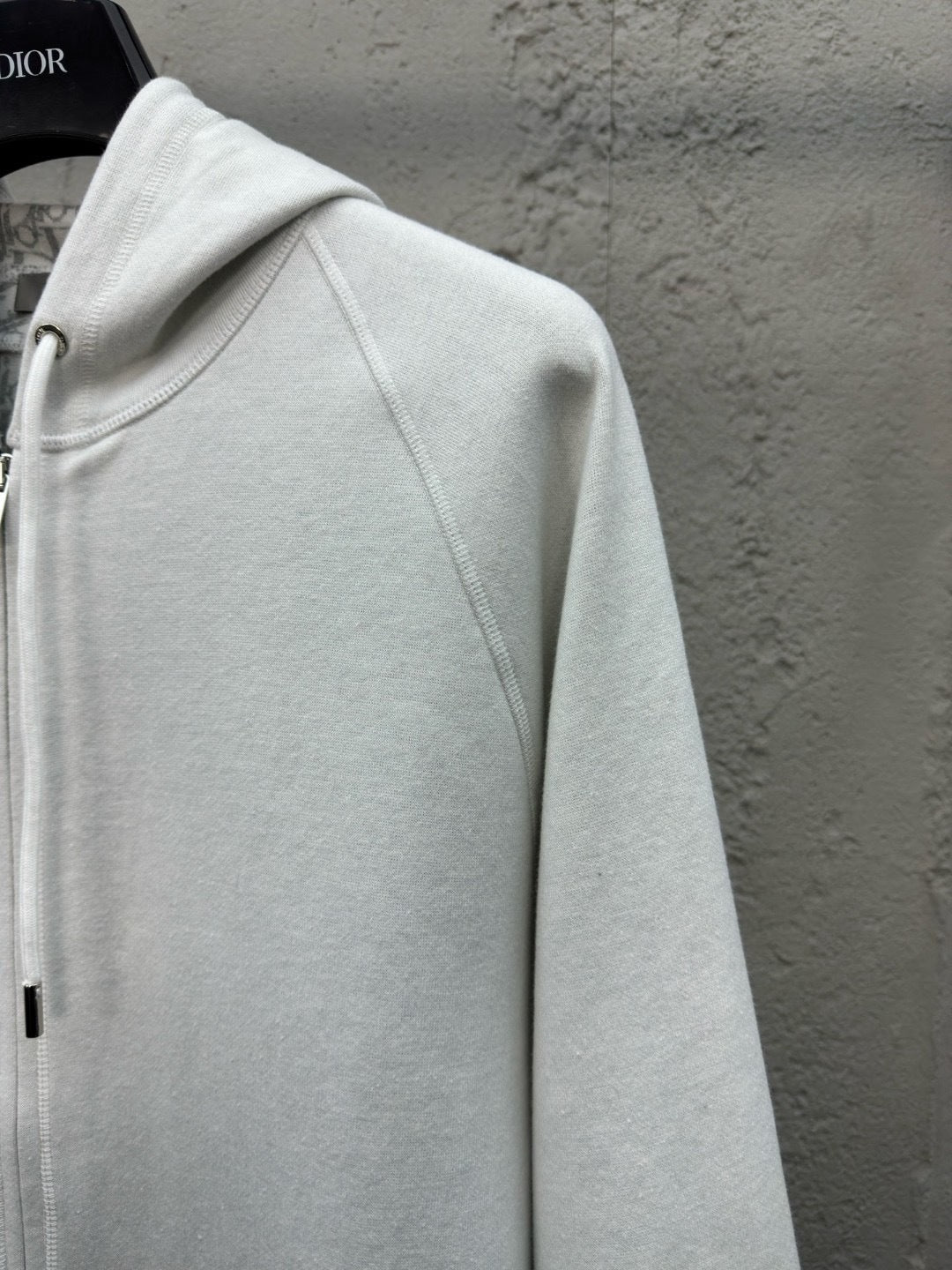 Dior Hooded Track Jacket "White Cotton and Cashmere Knit"