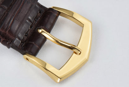 Patek Philippe Calatrava 39mm Gold Brown Leather White Dial