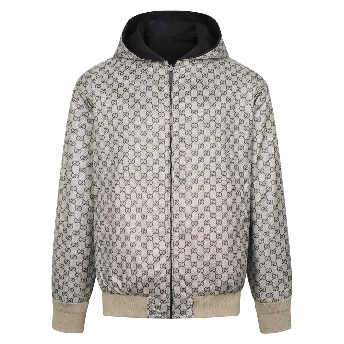Gucci Reversible Cotton Canvas Zip Jacket Black Compact Cotton Canvas" and "GG nylon"
