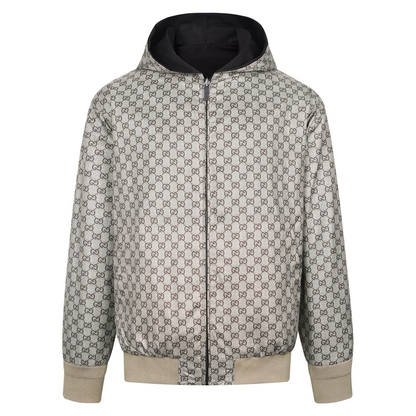 Gucci Reversible Cotton Canvas Zip Jacket Black Compact Cotton Canvas" and "GG nylon"