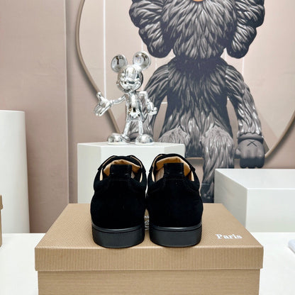 Christian Louboutin Louis Junior Spikes Orlato Veau Velours "Black"