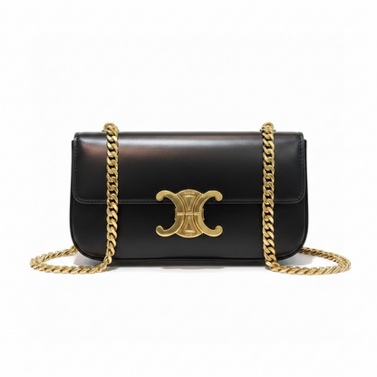 Celine Chain Shoulder Bag Claude in Shiny Calfskin
