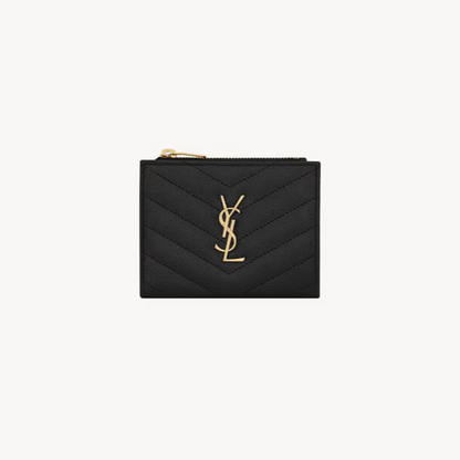 Yves Saint Laurent Bi-Fold Cassendre Wallet Gold
