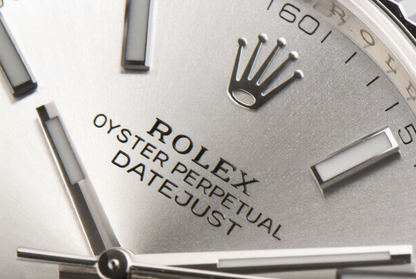 Rolex Date Just 41mm Jubilee Bracelet Silver Stick Dial